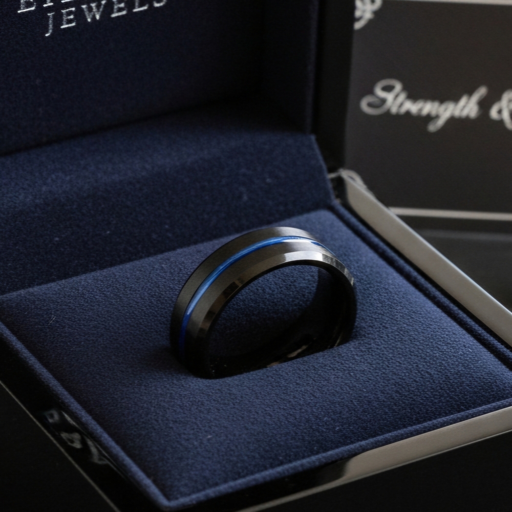 Black and Blue Men's Ring